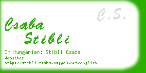 csaba stibli business card